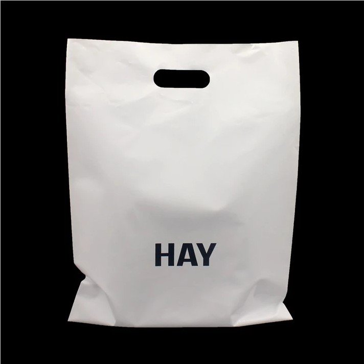 custom die cut handle bags plastic with logo print / plastic cloth bag shopping