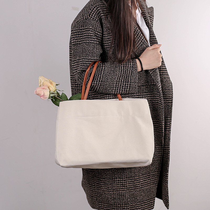 Wholesale New Trending Eco-Friendly Cotton Handbags Large Shopping Bag Canvas Tote Bag Fashion Shopping Women Handbags