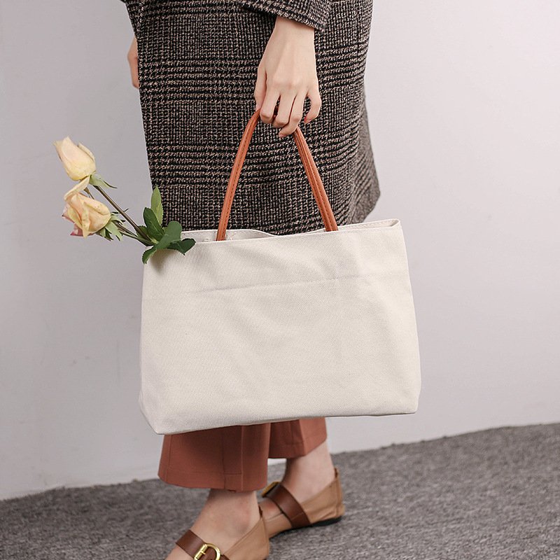 Wholesale New Trending Eco-Friendly Cotton Handbags Large Shopping Bag Canvas Tote Bag Fashion Shopping Women Handbags