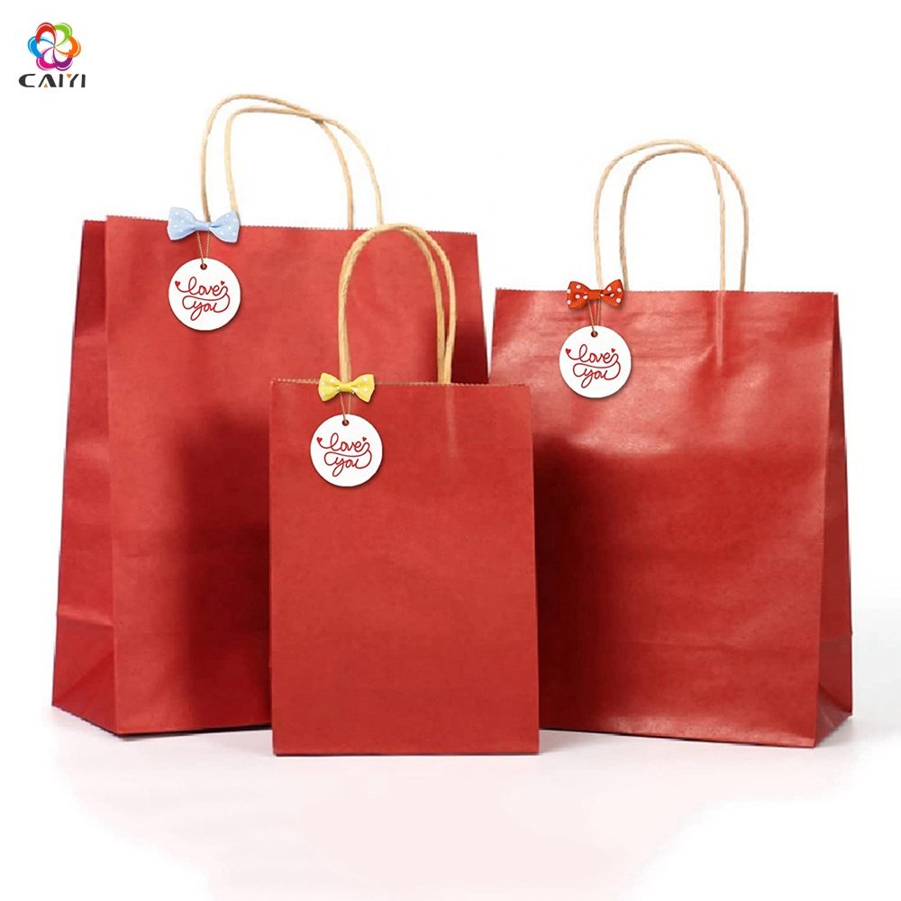 Handmade Custom Shopping Paper Bags with Your Own Logo Gravure Printing Surface Handling