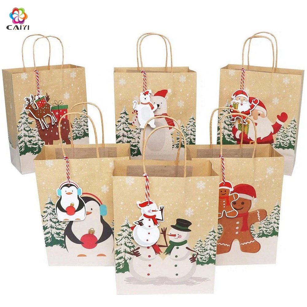 Handmade Custom Shopping Paper Bags with Your Own Logo Gravure Printing Surface Handling