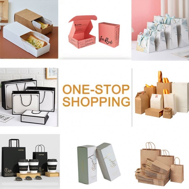 Wholesale Recycled Craft Nylon Handle Gift Black Brown White bolsa de papel, Custom Kraft Paper Shopping Bag With Your Own Logo