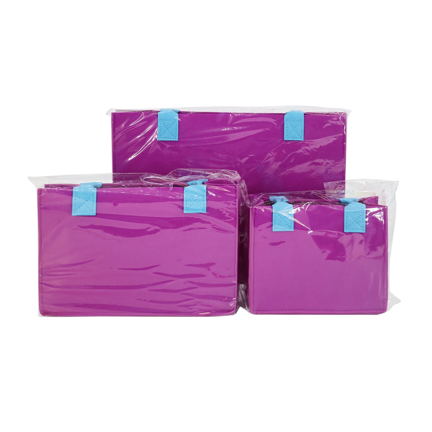 High Capacity Luxury Purple Felt Online Handbag Ladies Shopping Bag for Women