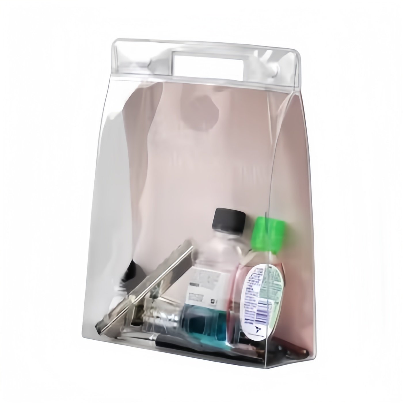 Accept Customized Clear Transparent Fashion Pvc Waterproof Tote Shopping Bag With Plastic Button To Close The Bags Size