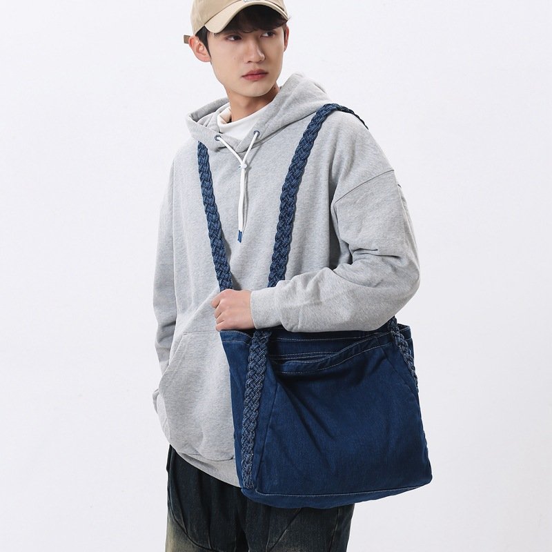 Denim Tote Bag Denim Shopping Bag Denim Messenger Bag