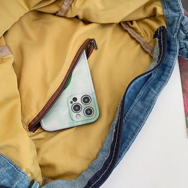 Denim Tote Bag Denim Shopping Bag Denim Messenger Bag