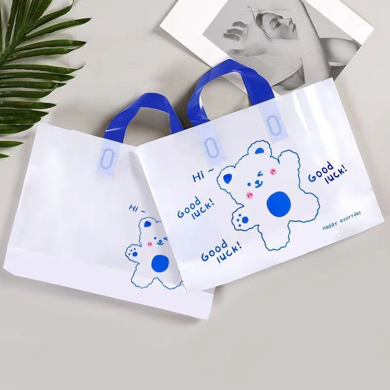 Eco-Friendly Custom Logo Design Printed LDPE White Clothes shoes Reusable Promotional Poly handle Recycle Plastic Shopping Bag