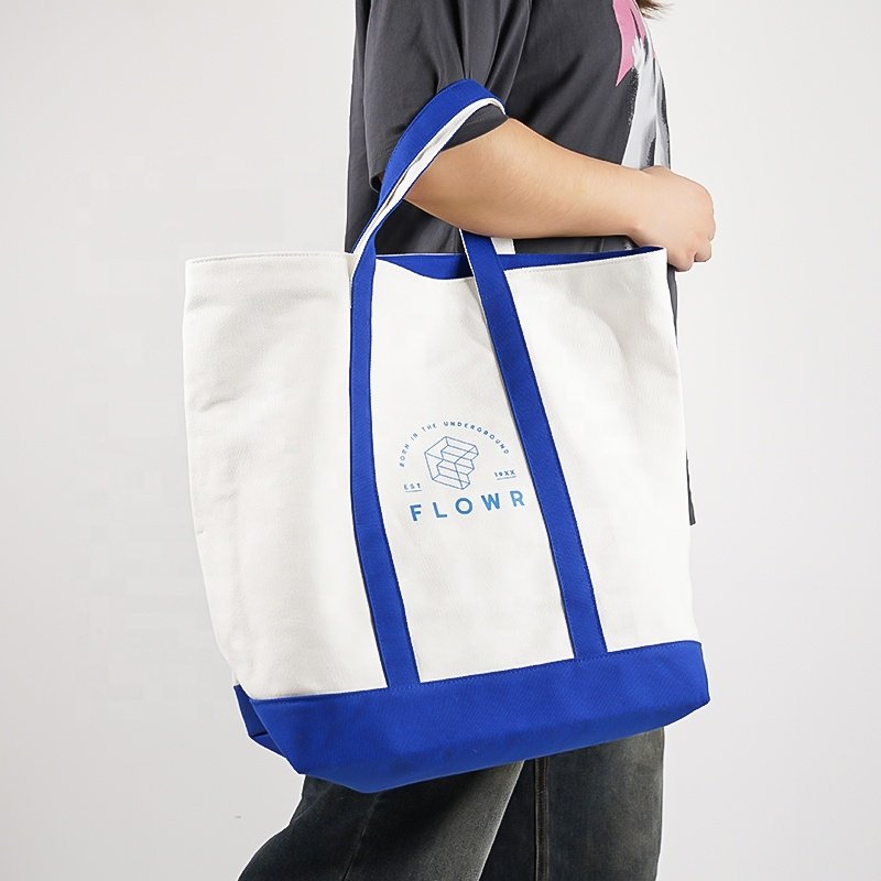 oversized personalised school cloth colorful cosmetic unique hand print fabric bag for shopping