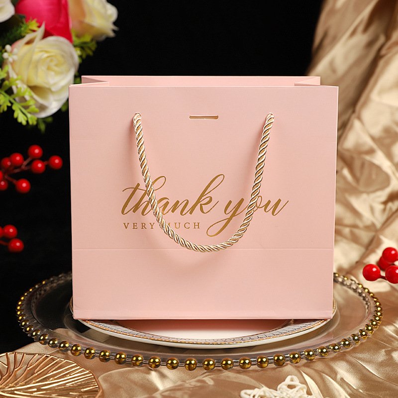 Customized Logo Metallic Foil White Cardboard Wedding Proposal Slogan Jewellery Gift Shopping Paper Bags With PP Handle Ribbon