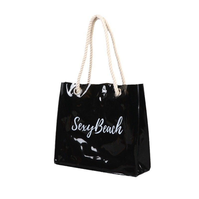 Customized High Quality PVC shopping bags handbag waterproof PVC TPU transparent holographic laser Summer Beach Tote Bag