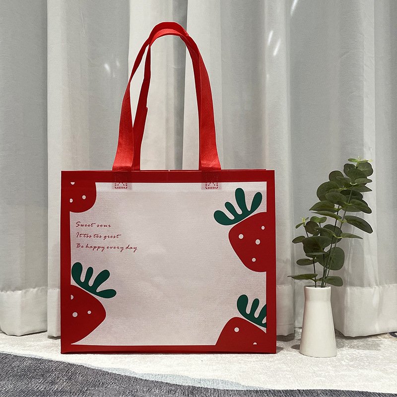Factory Directly Selling Cheap Price Custom Pattern Non-Woven T-Shirt Bag Fabric Woven Folding Shopping Bag for Advertising