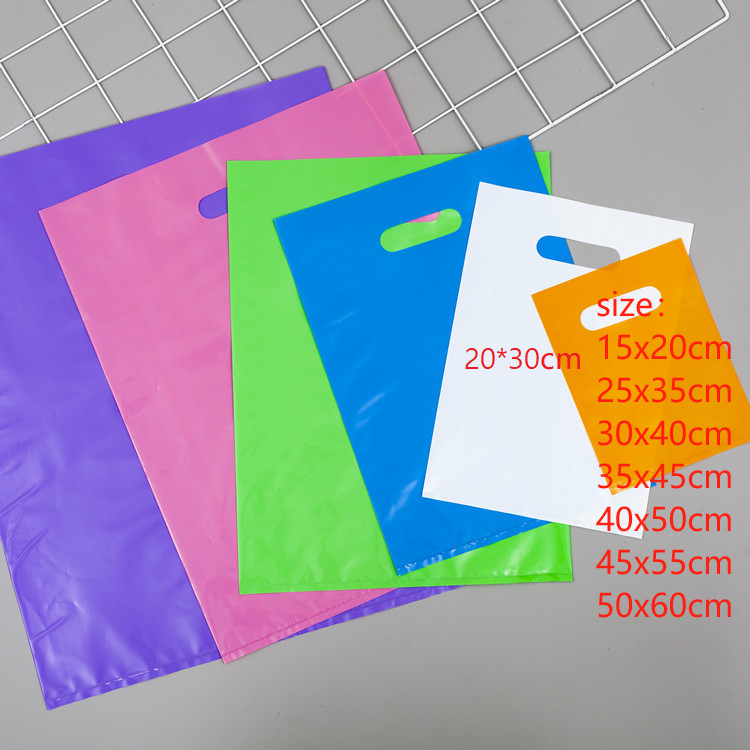 Die Cut Plastic HDPE LDPE Thickness With Logo Print Carrier Gift Boutique Retail Plastic Shopping Bags With Handle
