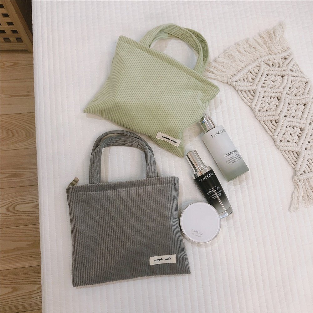 High Quality eco friendly Custom Corduroy Custom Dust Small Mini tote pouch bag for Private label