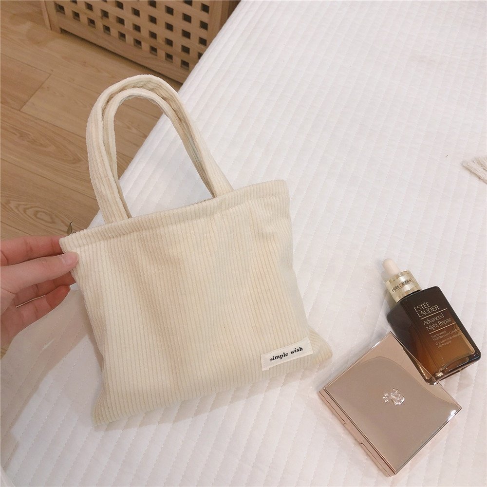 High Quality eco friendly Custom Corduroy Custom Dust Small Mini tote pouch bag for Private label