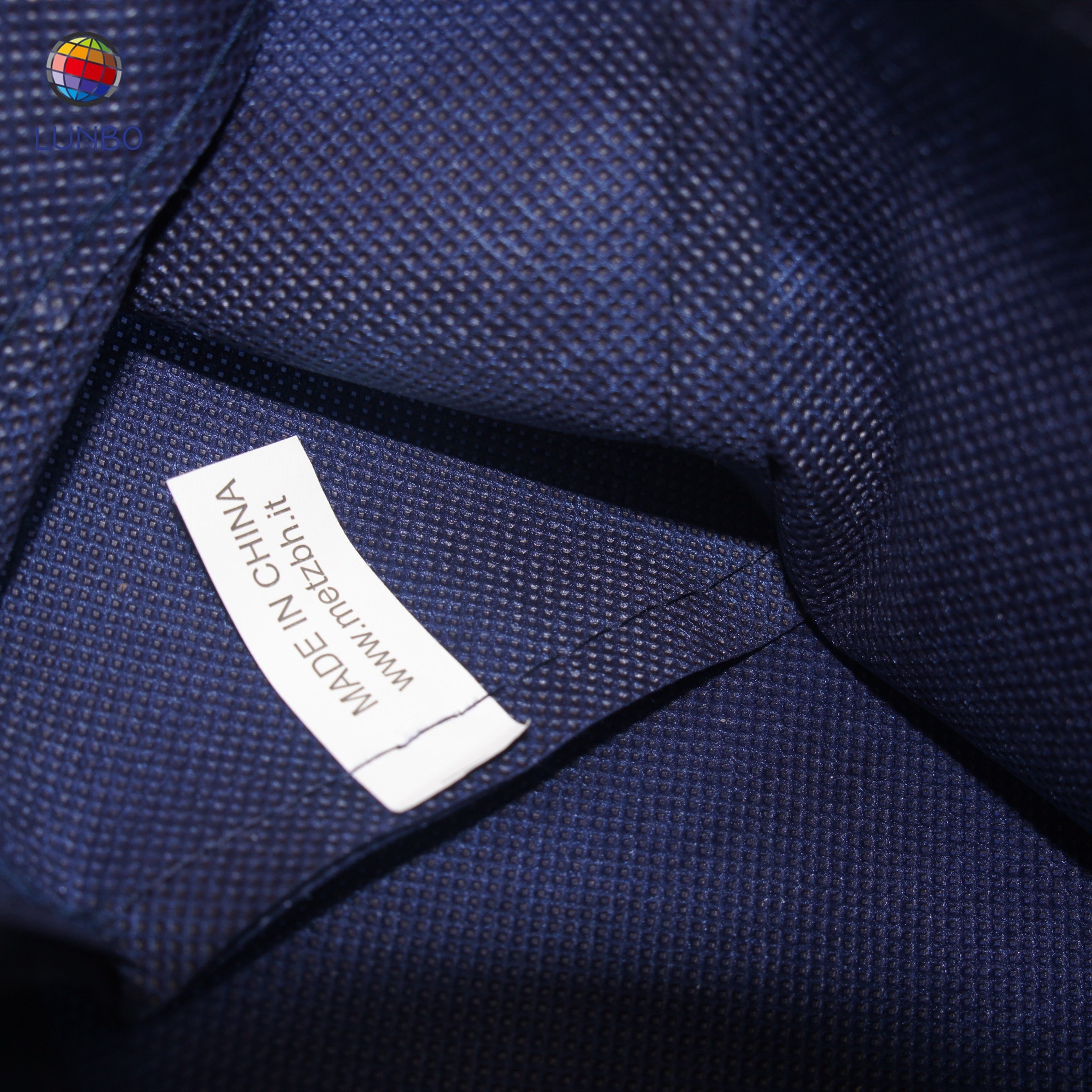 Customized 80gsm non woven big bag for clothes shopping,sewing inside blue color nonwoven shopping bag