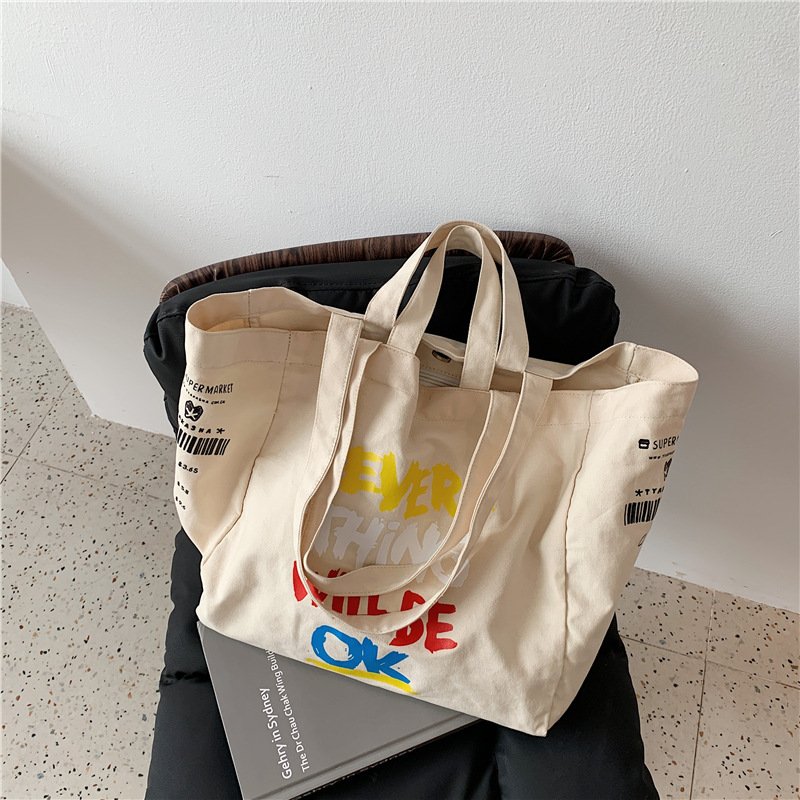 Extra Large Women Big Canvas Shopping Bag Cotton Reusable Shoulder Bags Eco friendly Sundries storage Custom Design Canvas Bags