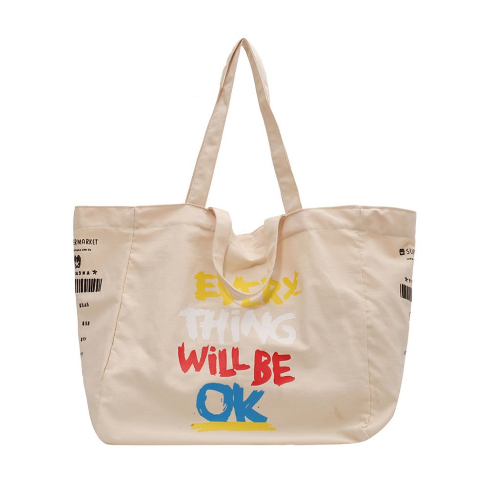 Extra Large Women Big Canvas Shopping Bag Cotton Reusable Shoulder Bags Eco friendly Sundries storage Custom Design Canvas Bags