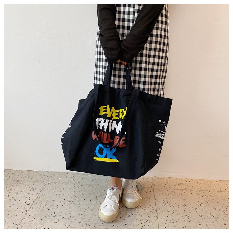 Extra Large Women Big Canvas Shopping Bag Cotton Reusable Shoulder Bags Eco friendly Sundries storage Custom Design Canvas Bags