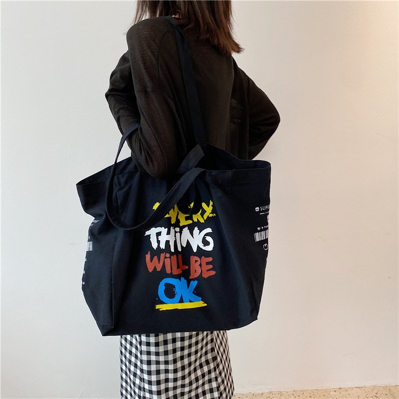 Extra Large Women Big Canvas Shopping Bag Cotton Reusable Shoulder Bags Eco friendly Sundries storage Custom Design Canvas Bags
