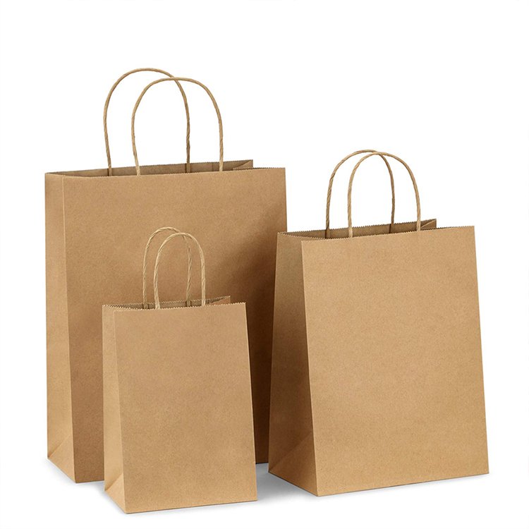 Wholesales Recyclable white kraft paper bag shopping bag Gift Bag With paper Handles