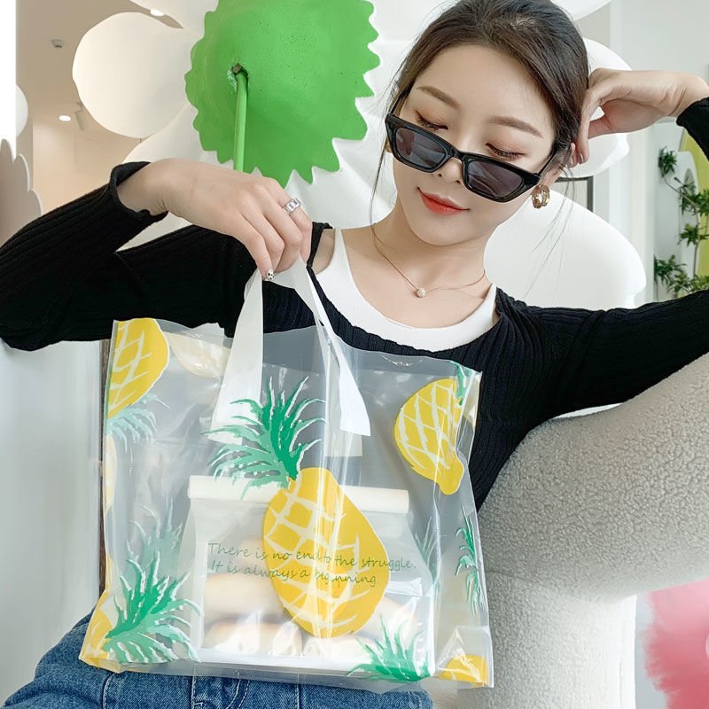Promotional hot sale cheap price custom printed logo fashion hdpe tote plastic shopping bags with long handles