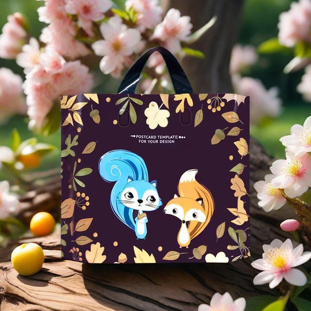 Gift bag Hot Sale Durable Heavy Duty Shopping Bag Plastic for Shop Packaging Loop Handle Printing Grocery Bag Square Bottom