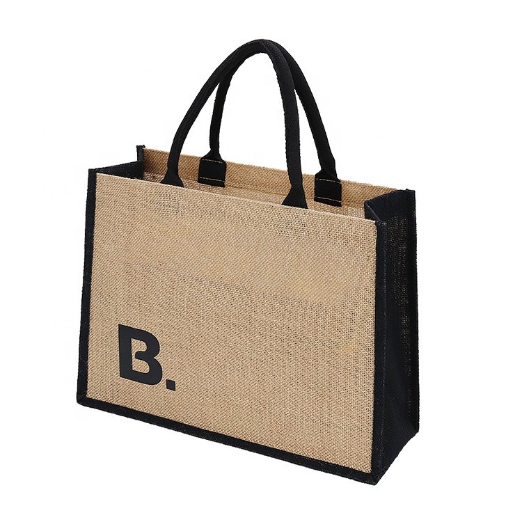 Wholesale Eco-Friendly Organic Jute Shopping Bag Customizable Reusable Burlap Tote Fashionable Boutique Retailers Gift Giving