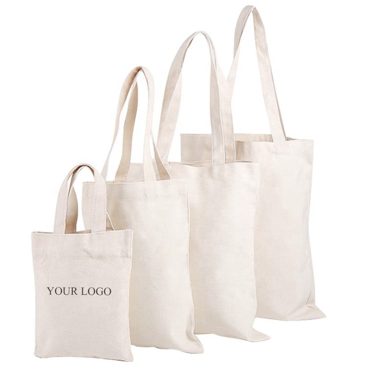 Hot Sale Eco Reusable Designer Cloth Canvas Cotton Shopping Tote Bags With Custom Logo Printed Reusable Shopping Bags