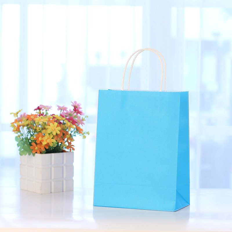 Cheap Recycled Custom Logo Printed Grocery Shopping Packaging Brown Kraft Paper Bag With Handles