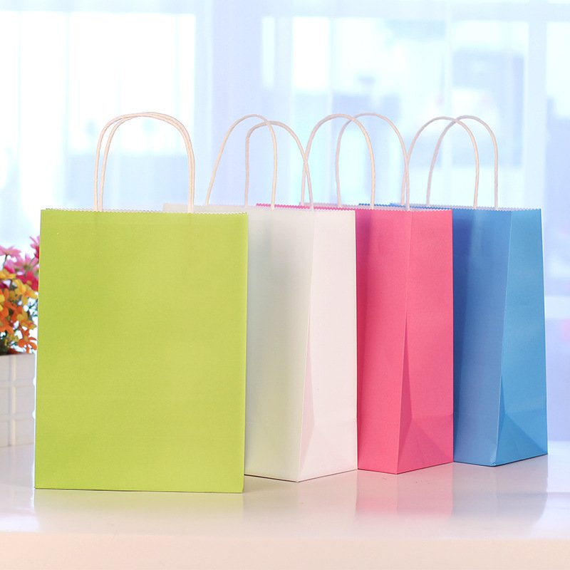 Cheap Recycled Custom Logo Printed Grocery Shopping Packaging Brown Kraft Paper Bag With Handles