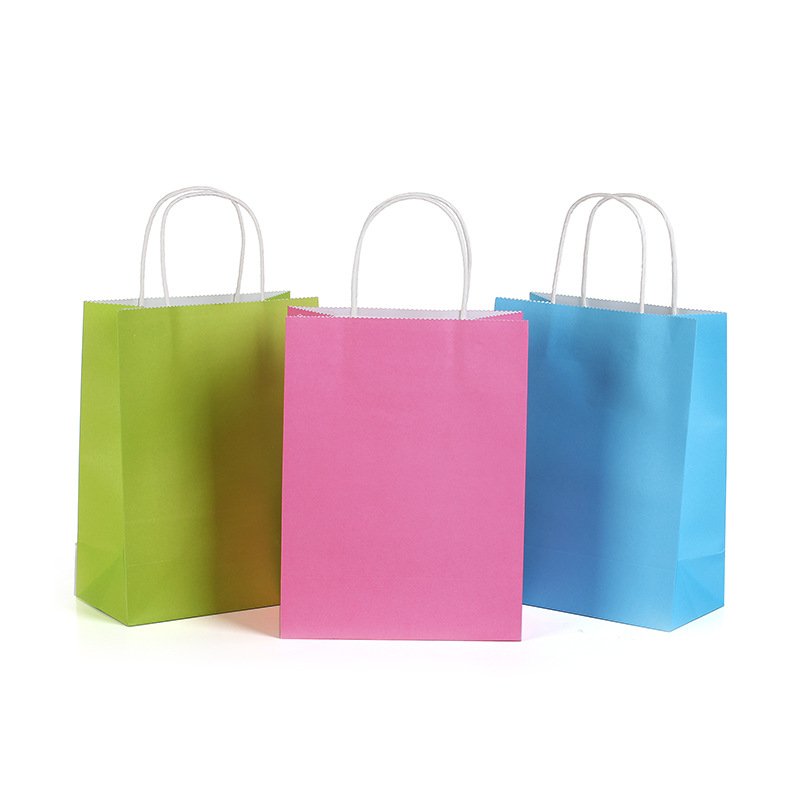 Cheap Recycled Custom Logo Printed Grocery Shopping Packaging Brown Kraft Paper Bag With Handles