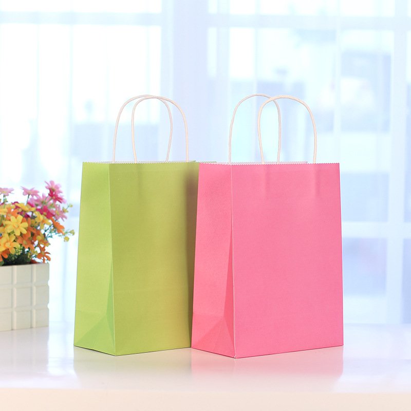 Cheap Recycled Custom Logo Printed Grocery Shopping Packaging Brown Kraft Paper Bag With Handles