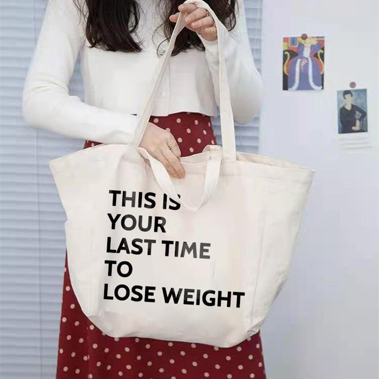 Large Capacity Cotton Canvas Tote Bags Custom Logo Reusable Shopping Bags With Custom Printed Logo