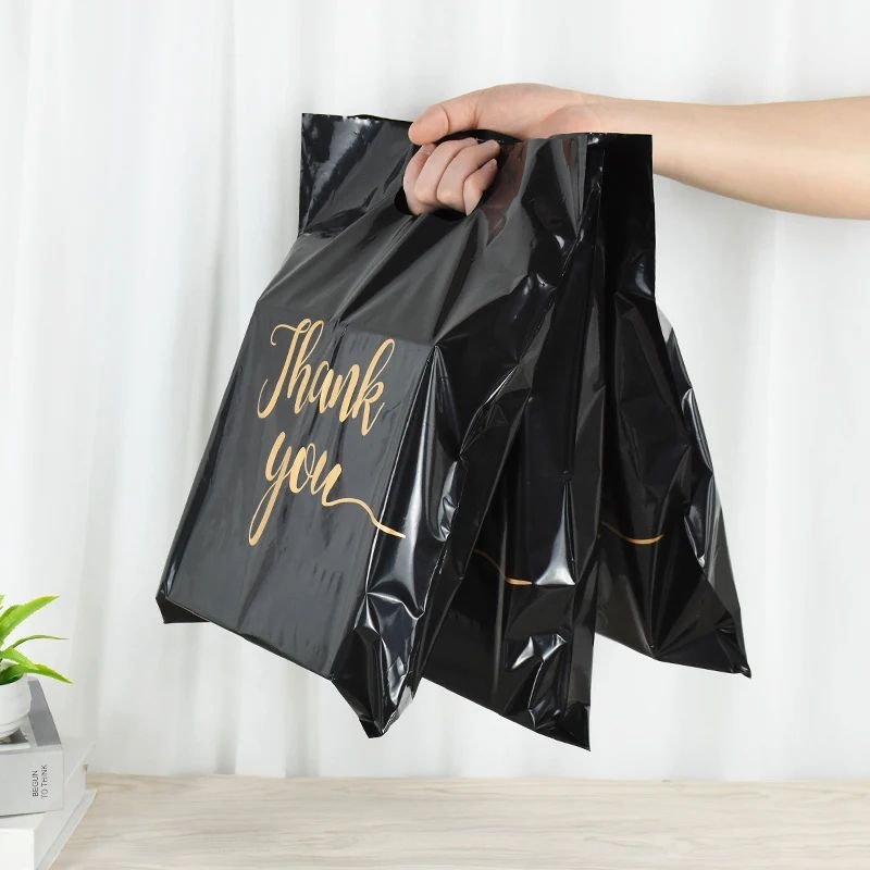 Durable Die cut bags Retail Store Packaging Plastic Shopping Bags Weather-proof Customized Logo