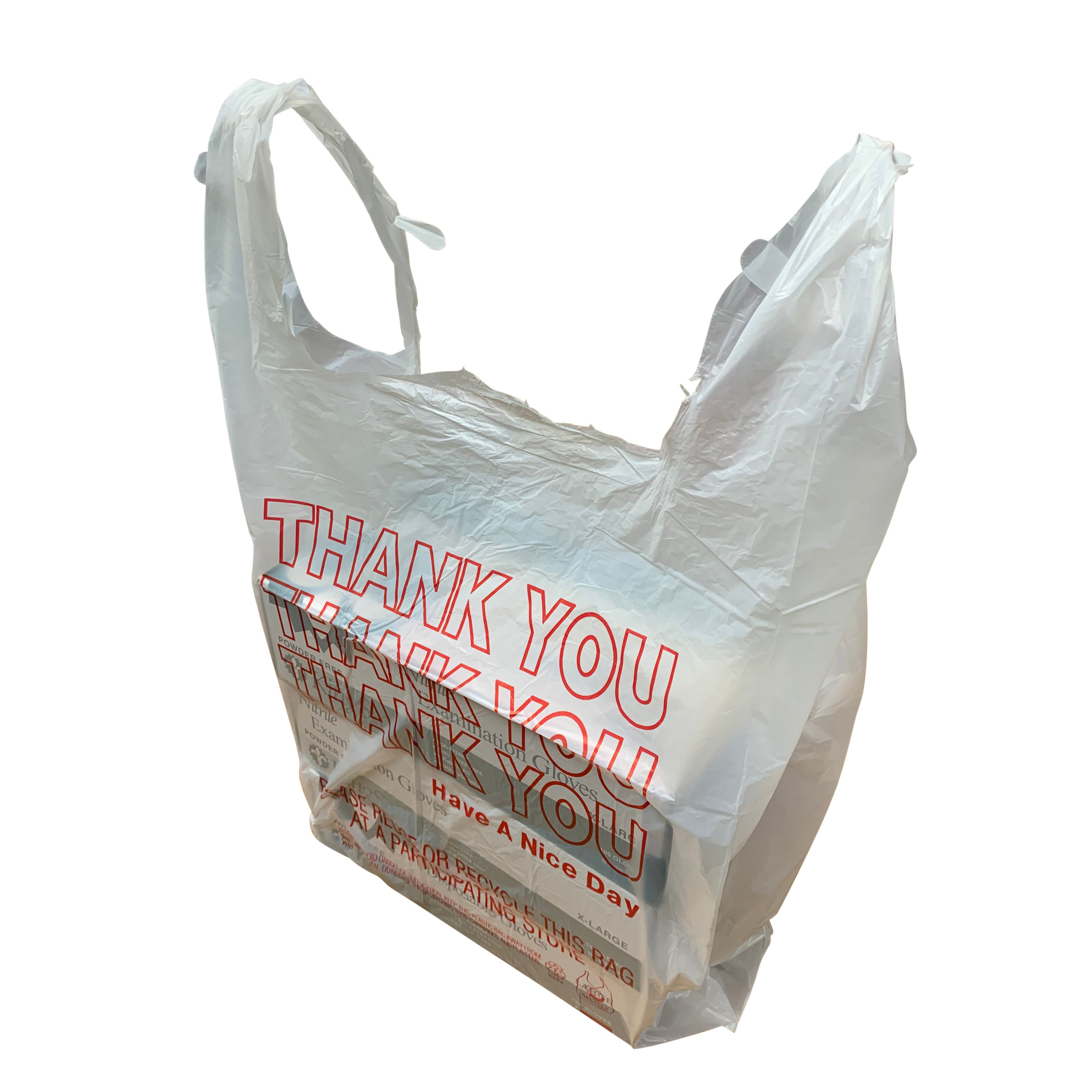 MU Small Business Personalized 11.5*6.5*21 inch HDPE LDPE Thank You T Shirt Plastic Shopping Bags With Logo