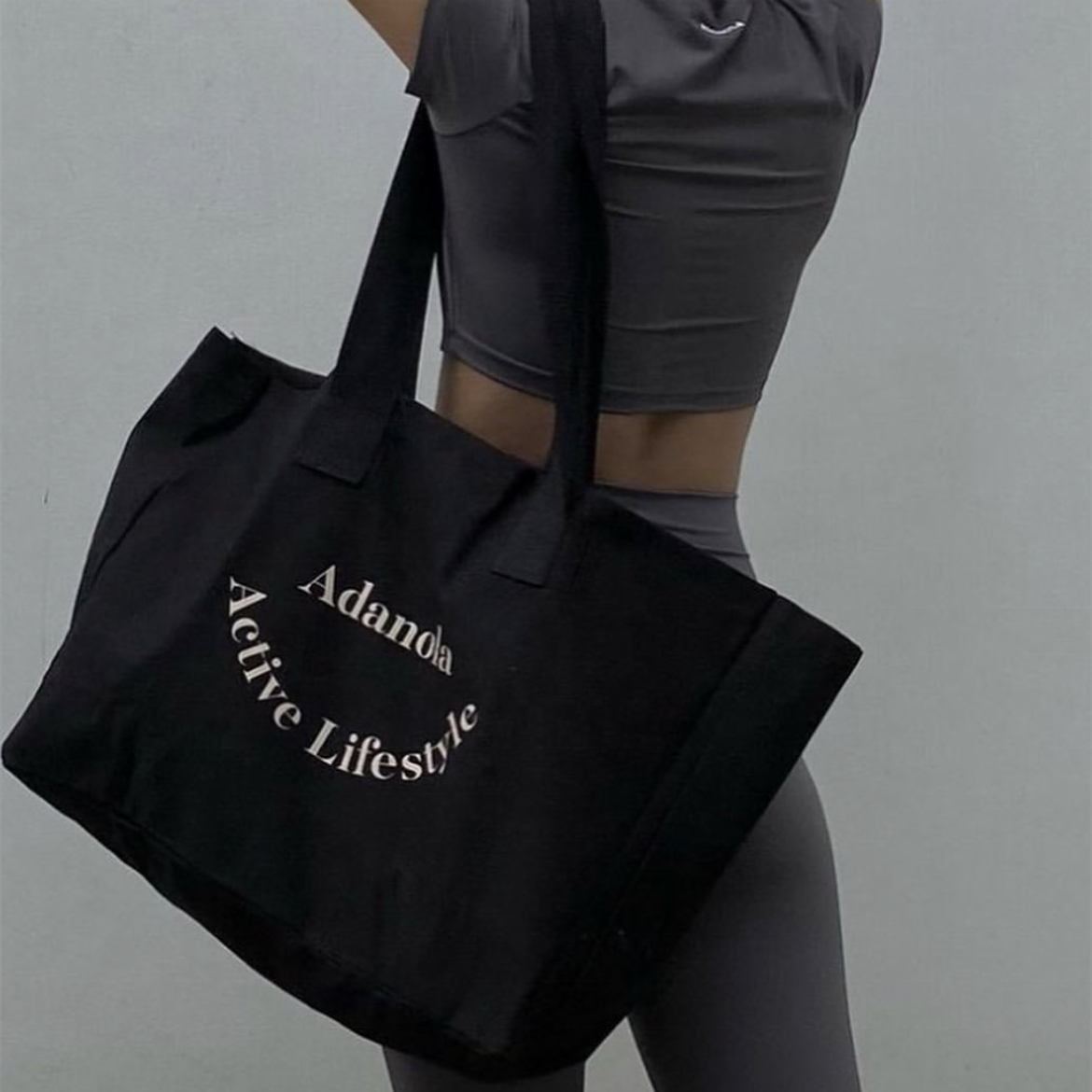 Customized large-capacity reusable canvas gym bag, shopping bag