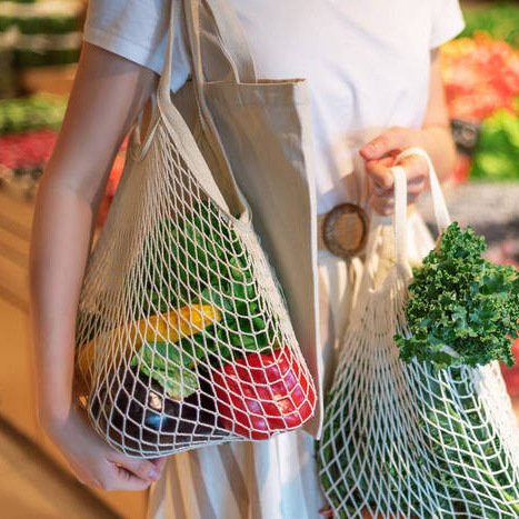 Eco Friendly Custom Logo Tote Shopping Bag Reusable Washable Fruit and Vegetable Grocery Cotton net Mesh beach Bag