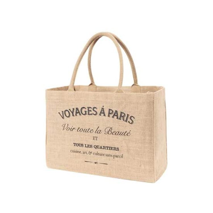 Hot sale custom pattern printed eco friendly large capacity reusable shopping jute tote bags