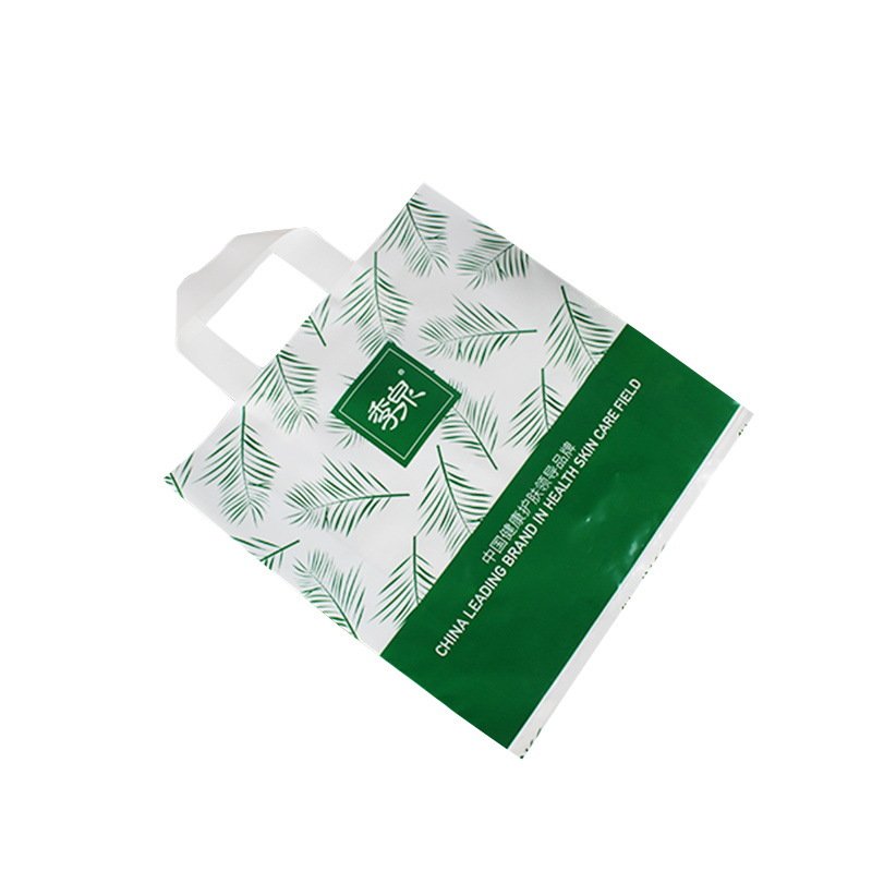 Eco-Friendly Retail Custom Logo Printing White Plastic Shopping Bag With Handle