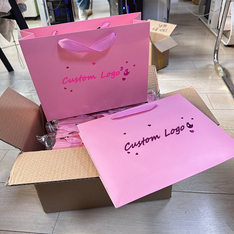 Custom Printed Logo Retail Cosmetic Shopping Bag Luxury Boutique Jewelry Perfume Gift Wrapping Packaging Paper Bag