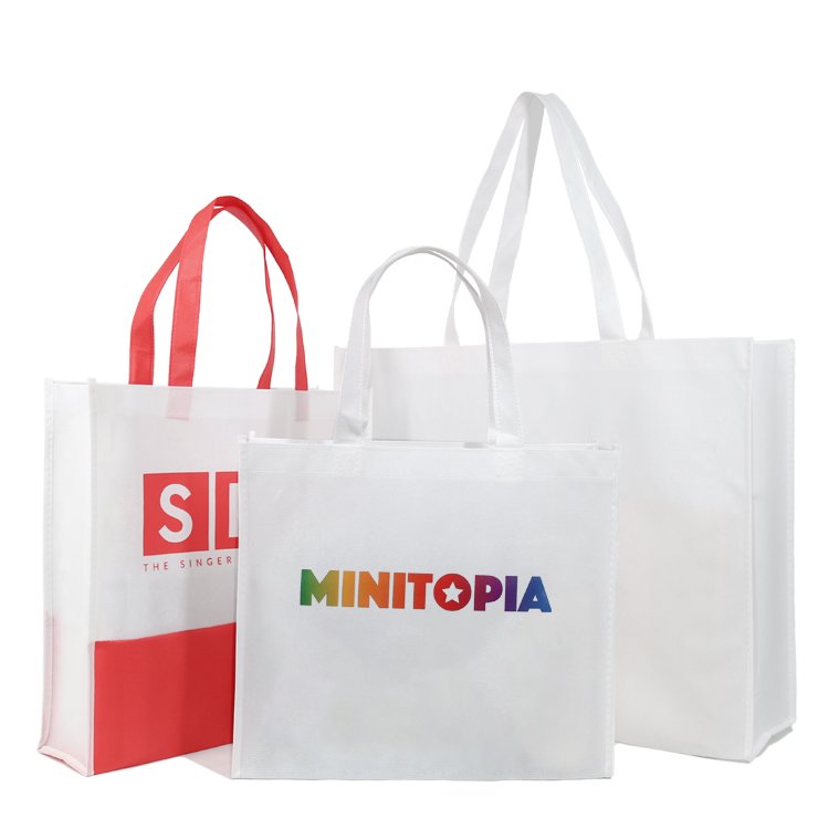 Eco Laminated Fabric Shopping Glossy Custom Print Logo Non Woven Tote Bag Package