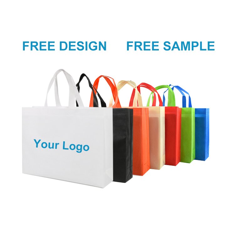 Eco Laminated Fabric Shopping Glossy Custom Print Logo Non Woven Tote Bag Package