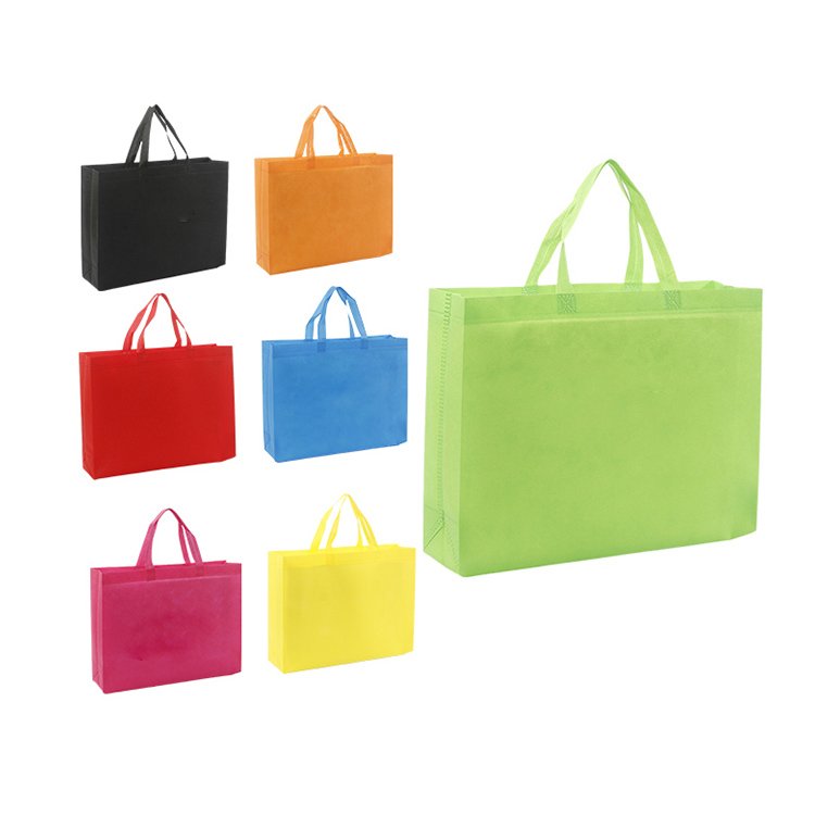 Custom printing grocery tote plastic with drawstring gift shopping non woven bag