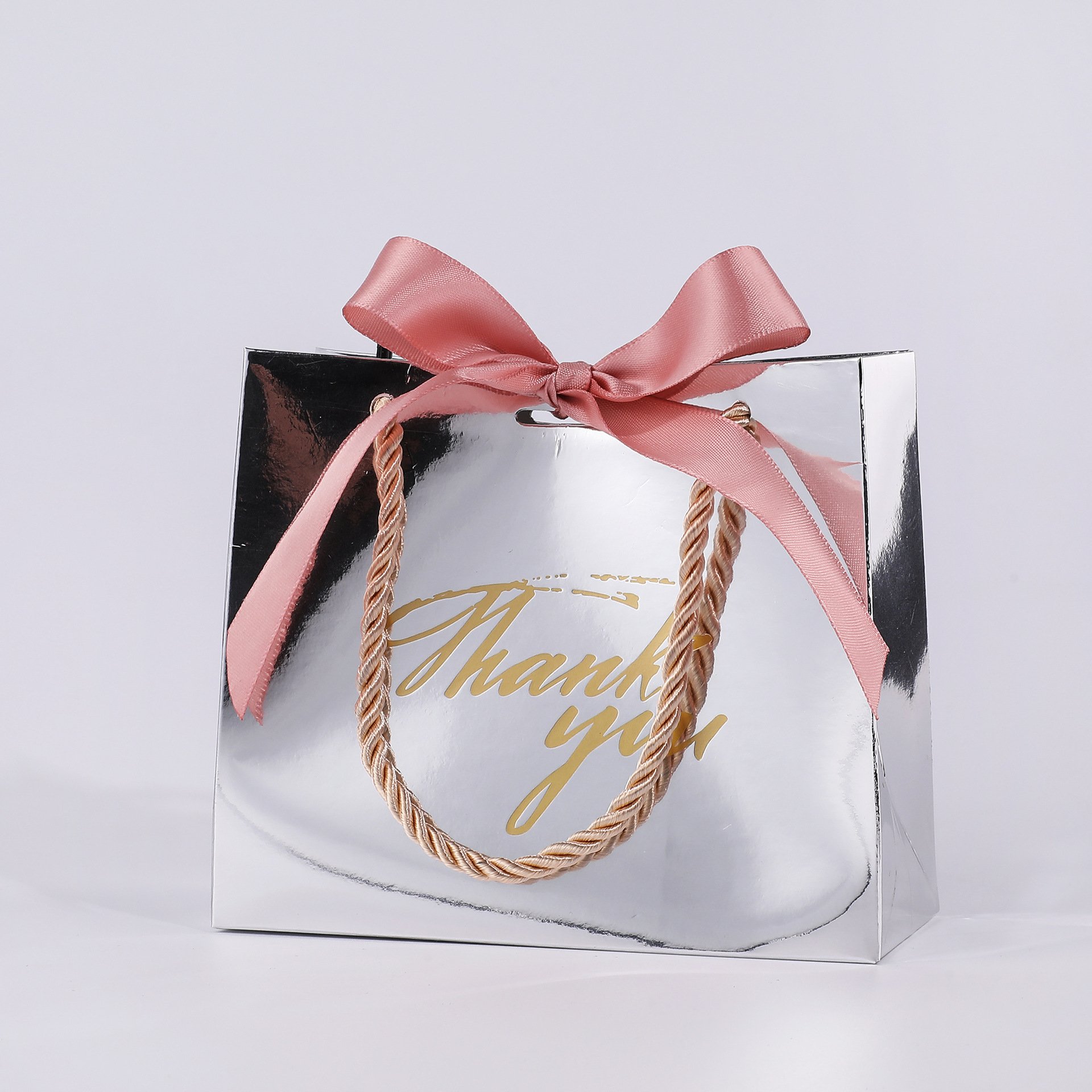 Premium Ribbon Unique Printed Luxury Black Paper Shopping Customised Small Jewelry Gift Bag With Custom Logo