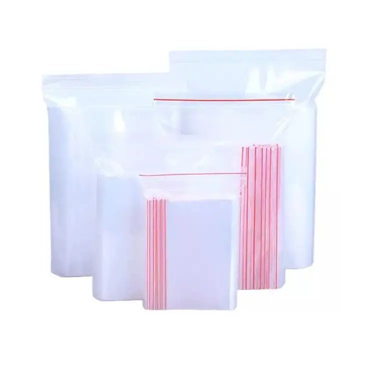 Clear Small Plastic Grip Self Seal Resealable Mini Ziplock Packing Bag Custom Size Zip Lock Bag Printed Single Zipper Self Bags