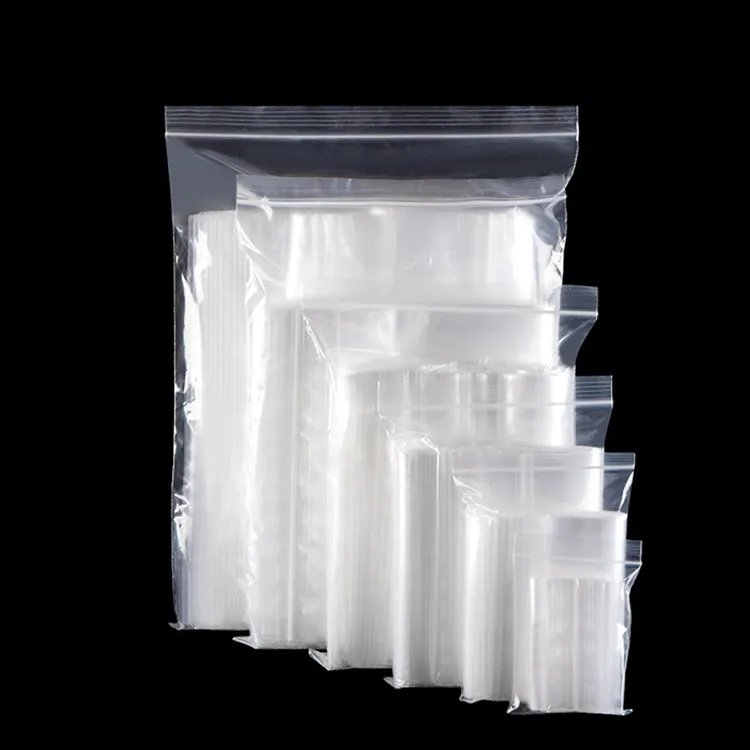 Clear Small Plastic Grip Self Seal Resealable Mini Ziplock Packing Bag Custom Size Zip Lock Bag Printed Single Zipper Self Bags