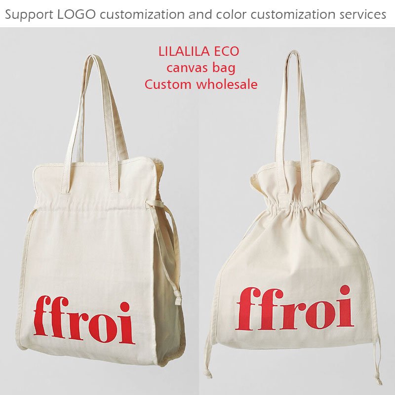 OEM Quality Custom outdoor Fashion Customized Recyclable Canvas Cotton drawstring shopping Bag