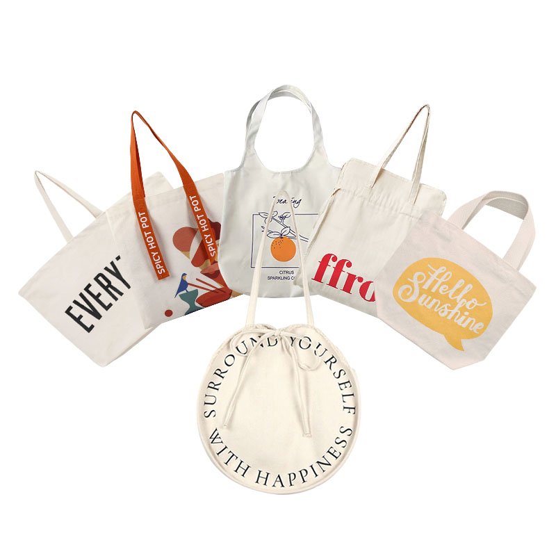 OEM Quality Custom outdoor Fashion Customized Recyclable Canvas Cotton drawstring shopping Bag