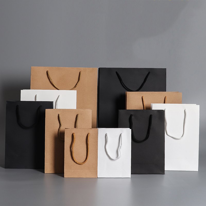 Free samples available Customized Logo Luxury Packaging Bags gift bags for small business Elegant Ribbon Handle Shopping Bag