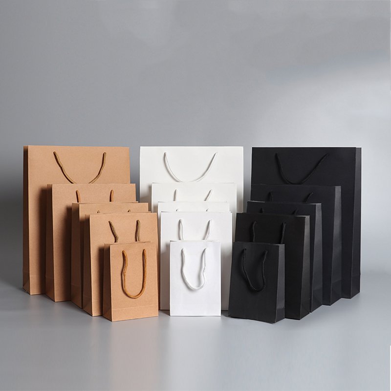 Free samples available Customized Logo Luxury Packaging Bags gift bags for small business Elegant Ribbon Handle Shopping Bag